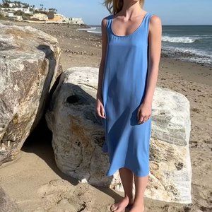 OAK + FORT bleu midi dress